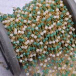 White Blue Hydro Beads Rosary Chain