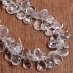 White Crystal Faceted Pear Beads