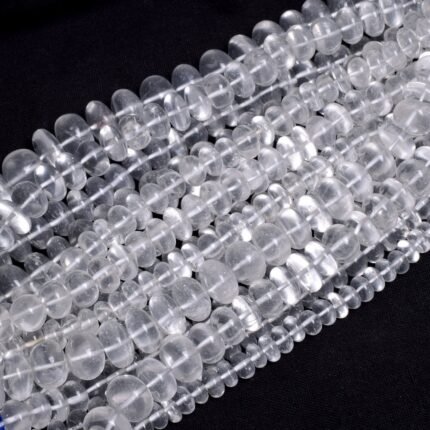 White Crystal Smooth Rondelle Shape Beads