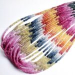 Multi Sapphire Faceted Rondelle Beads