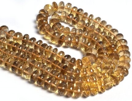 Honey Quartz Faceted Rondelle Beads