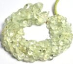 Natural Prehnite Faceted Coin Shape Beads