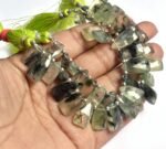 Natural Prehnite Faceted Briolette Arrowhead Beads