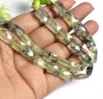 Prehnite Faceted Rectangle Shape Beads