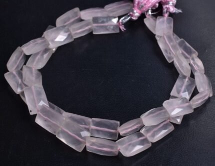 Rose Quartz Faceted Rectangle Beads