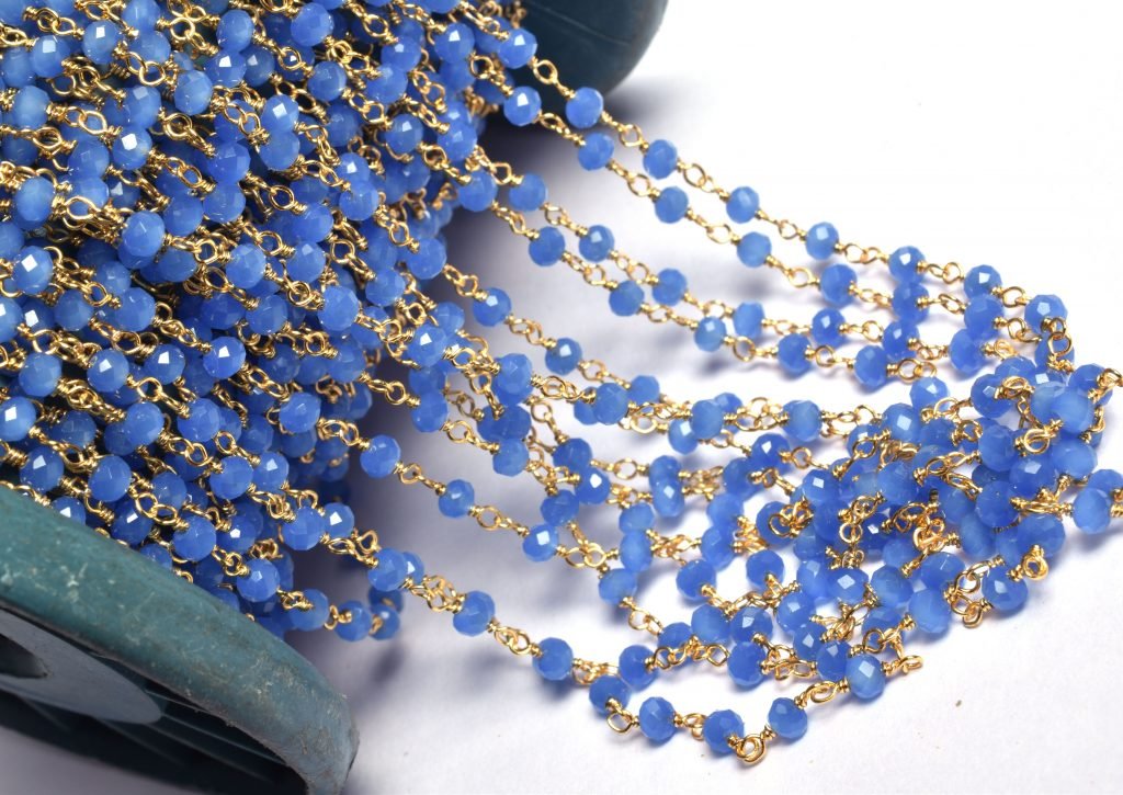 Blue Onyx Beaded Hydro Rosary Chain