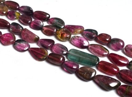 Natural Multi Tourmaline Smooth Nuggets Beads
