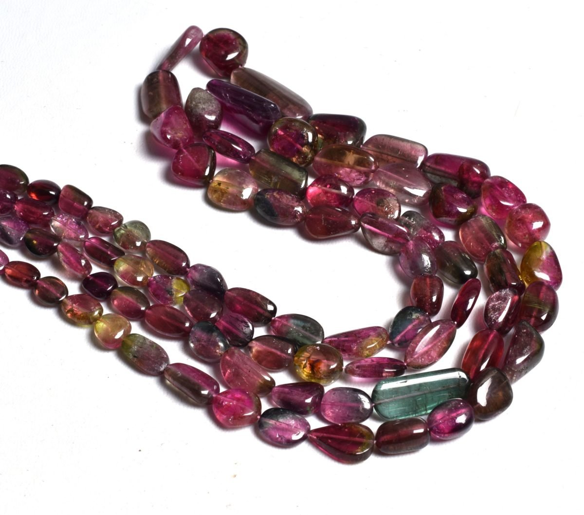 Natural Multi Tourmaline Smooth Nuggets Beads Natural Multi Tourmaline Smooth Nuggets Beads