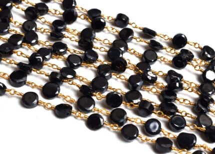 Natural Black Spinal Coin Rosary Chain