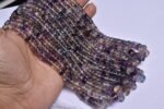 Natural Multi Fluorite Smooth Rondelle Shape Beads