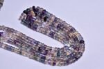 Natural Multi Fluorite Smooth Rondelle Shape Beads