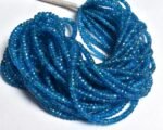 Natural Neon Apatite Faceted Rondelle Gemstone Beads