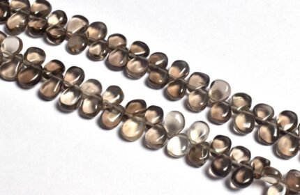 Natural Smoky Quartz Smooth Pear Shape Beads