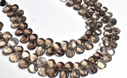 Natural Smoky Quartz Smooth Pear Shape Beads