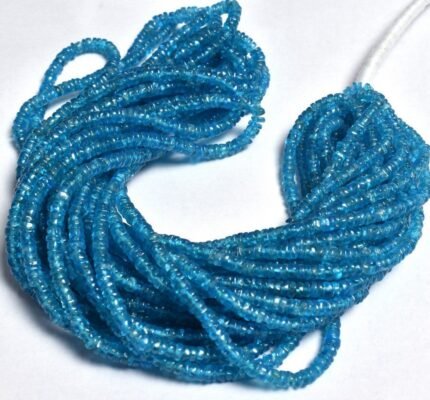 Neon Apatite Smooth Rondelle Beads