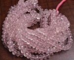 Natural Rose Quartz Rondelle Faceted Beads