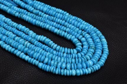 Howlite Turquoise Smooth Rondelle Beads