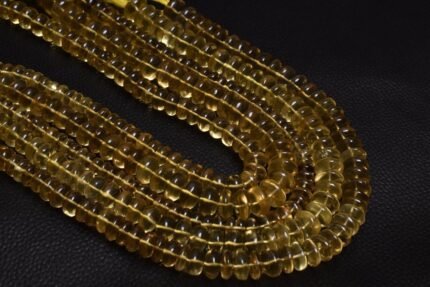 Honey Quartz Smooth Rondelle Shape Beads