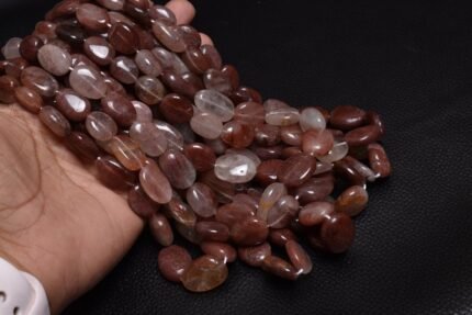 Natural Red Rutile Smooth Tumble Shape Beads