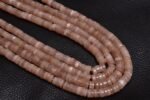 Peach Moonstone Smooth Tyre shape Beads