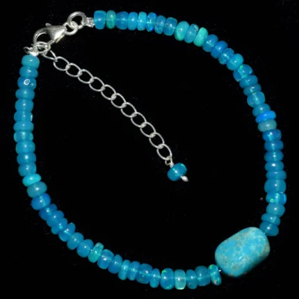 925 Silver Blue Ethiopian Opal Bracelet