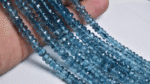 London Blue Topaz Faceted Rondelle Beads