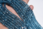 London Blue Topaz Faceted Rondelle Beads