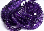 Natural Amethyst Smooth Big Rondelle Beads