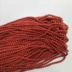 Natural Red Italian Coral Smooth Round Beads for Jewelry