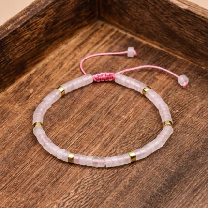Rose Quartz Handmade Adjustable Bracelet