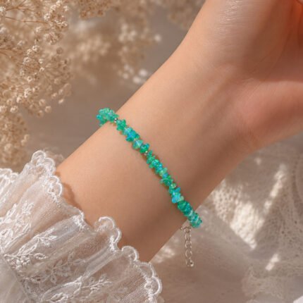 Green Ethiopian Opal Uncut Chips Bracelet