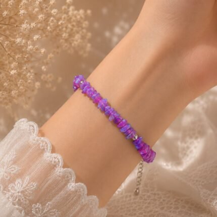 Lavender Ethiopian Opal Uncut Raw Bracelet