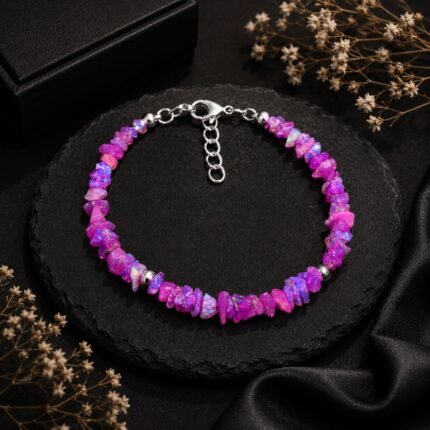 Lavender Ethiopian Opal Uncut Raw Bracelet