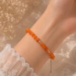 Orange Ethiopian Opal Chips Raw Stone Bracelet