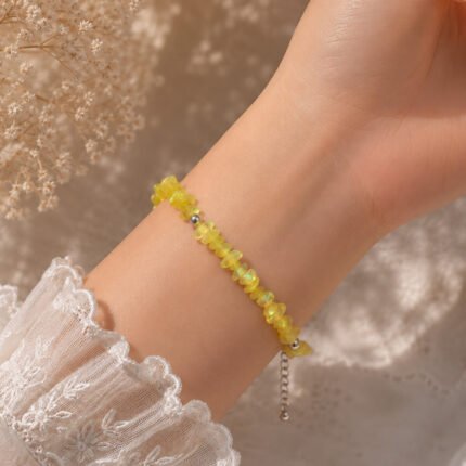 Raw Yellow Ethiopian Opal Chip Bracelet