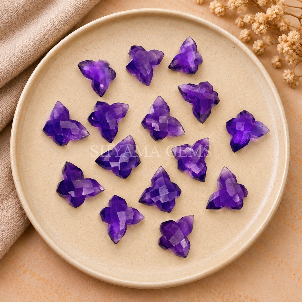 Amethyst Butterfly Faceted Gemstone 14x10mm Amethyst Butterfly Faceted Gemstone 14x10mm