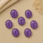 Amethyst Evil Eye Carving 12x10mm