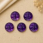 Purple Amethyst Full Moon Face Carved 15mm Loose Gemstone
