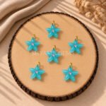 Aqua Blue Chalcedony Starfish Carved 15mm Pendant