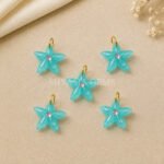 Aqua Blue Chalcedony Starfish Carved 15mm Pendant
