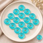 Aqua Chalcedony Donut Gemstone 15mm