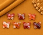 Banded Agate Faceted Butterfly Shape Loose Gemstone 14x10mm