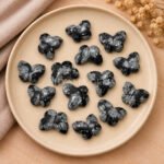 Black Jasper Hand Carved Butterfly Gemstone 13mm