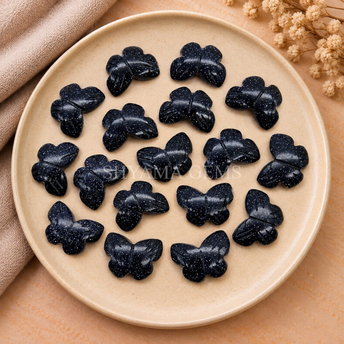 Black Sunstone Hand Carved Butterfly Gemstone 13mm Black Sunstone Hand Carved Butterfly Gemstone 13mm