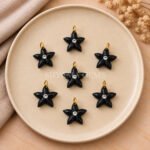 Black Onyx Starfish Carved 15mm Pendant