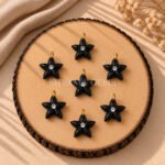 Black Onyx Starfish Carved 15mm Pendant