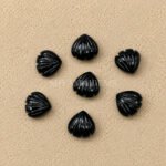 Black Onyx Shell Carved Loose Gemstone 12mm