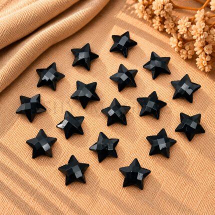 Black Onyx Star Faceted Loose Gemstone 10mm
