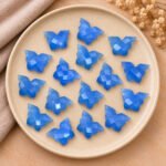 Blue Chalcedony Faceted Butterfly Shape Loose Gemstone 14x10mm