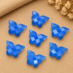Blue Chalcedony Faceted Butterfly Shape Loose Gemstone 14x10mm